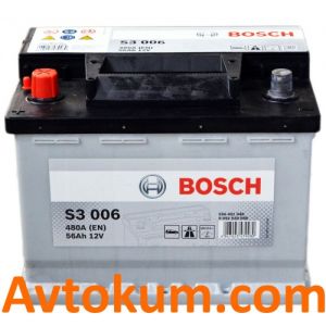 Купить авто аккумулятор Bosch s3 6СТ-56 L+  Киев, Украина