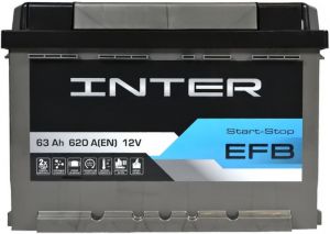 Купить авто аккумулятор INTER  EFB 63 L+  Киев, Украина
