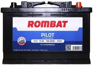 Купить авто аккумулятор Rombat 6СТ-75 R+ Pilot  Киев, Украина