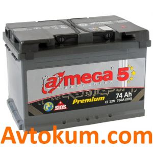 Купить авто аккумулятор   A-mega  6СТ-74-А3E R+ Киев, Украина