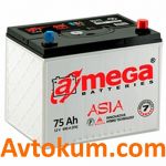 Аккумулятор A-mega Premium (Азия) 6СТ-75-А3E R+ 
