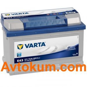 Купить авто аккумулятор Varta Blue Dynamic E43. 72 АЧ R+ Киев, Украина