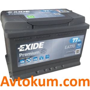 Купить авто аккумулятор Exide Premium 6СТ-77-А3E R+ Киев, Украина