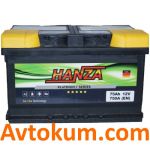 Аккумулятор Hanza Platinum 6СТ-75-А3E R+ 