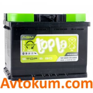 Купить авто аккумулятор Topla Top AGM Stop & Go 6СТ-60-А3E R+ Киев, Украина