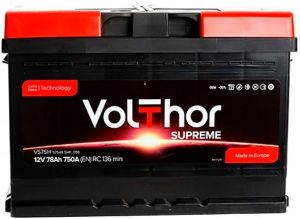 Купить авто аккумулятор Volthor Supreme 78 R+ Киев, Украина