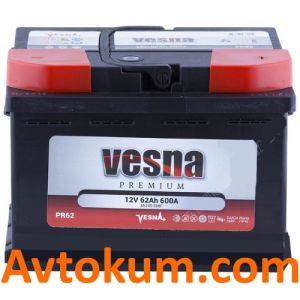 Купить авто аккумулятор Vesna Premium 6CT-62 R+ Киев, Украина