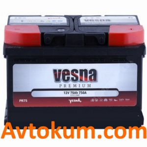Купить авто аккумулятор Vesna Premium 6CT-75 R+ Киев, Украина