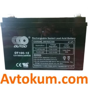Купити тяговий промисловий акумулятор із індикатором Outdo 100 l+ Київ, Україна